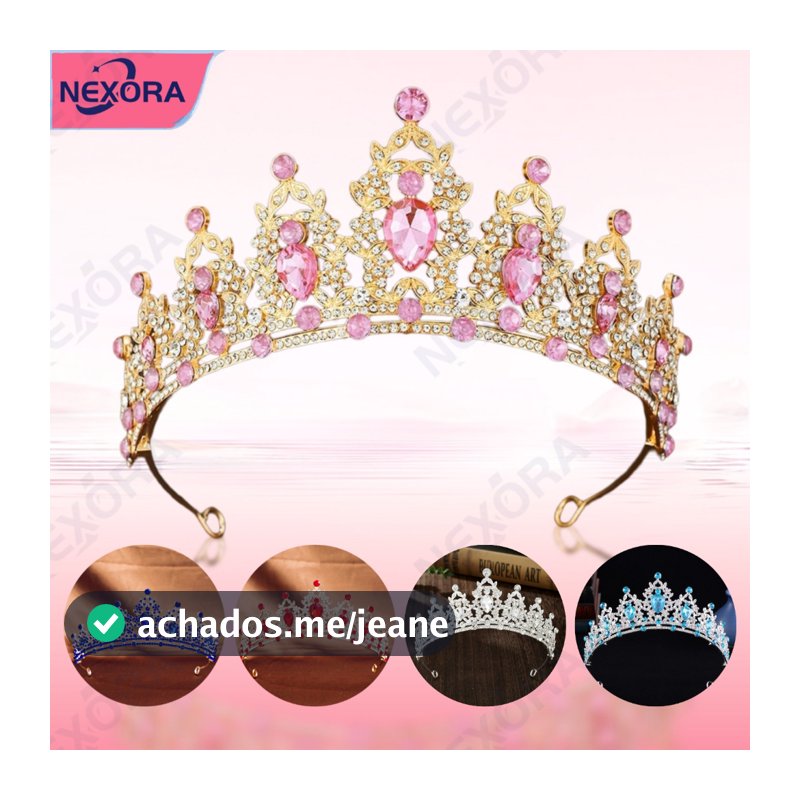 Tiara de Strass Barroca Luxuosa | Acessório de Princesa para Casamento & Festas