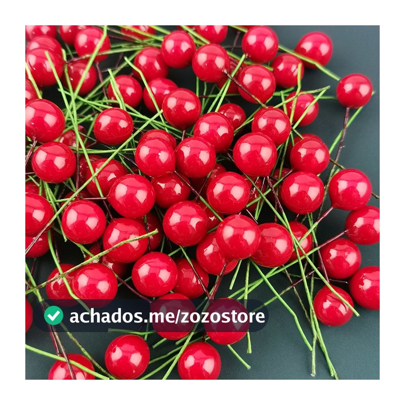 100 Pçs 65mm Pequena Flor Artificial Cereja Bagas Para Diy Casamento Caixa De Bolo De Natal Pérola Guirlandas Decoração