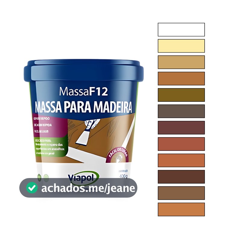 Massa Para Madeira F12 400g Viapol Vedar Calafetar Correção Variadas Cores Mdf Verniz Fácil Aplicação Tapar Resistente