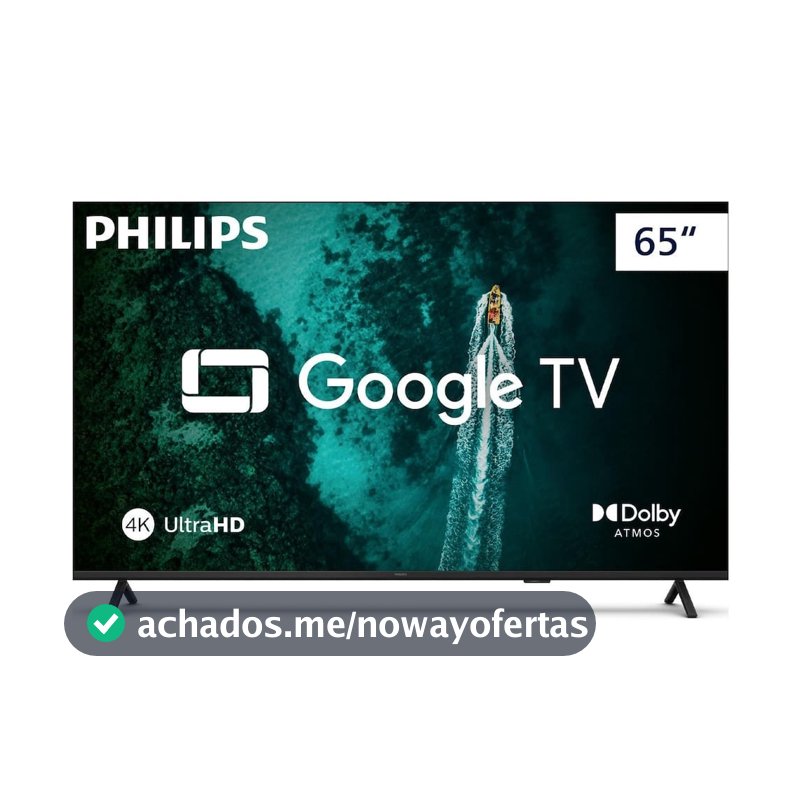 Smart TV 65 polegadas 4K Philips 65PUG7419/78 Google TV Comando de Voz Dolby Atmos