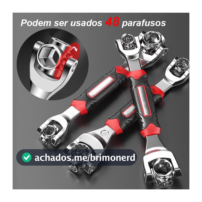 Chave Multifuncional 48 Em 1 360º Jogo ferramentas chave Soquete Universal 48 peças 8-19mm Universal Profissional
