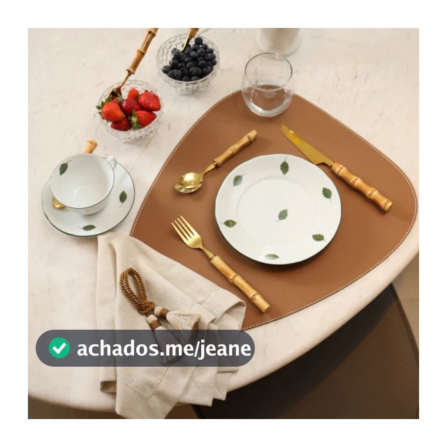08 Jogo Americano Orgânico Dupla Face - Souplast Couro para Mesa Posta Atmos