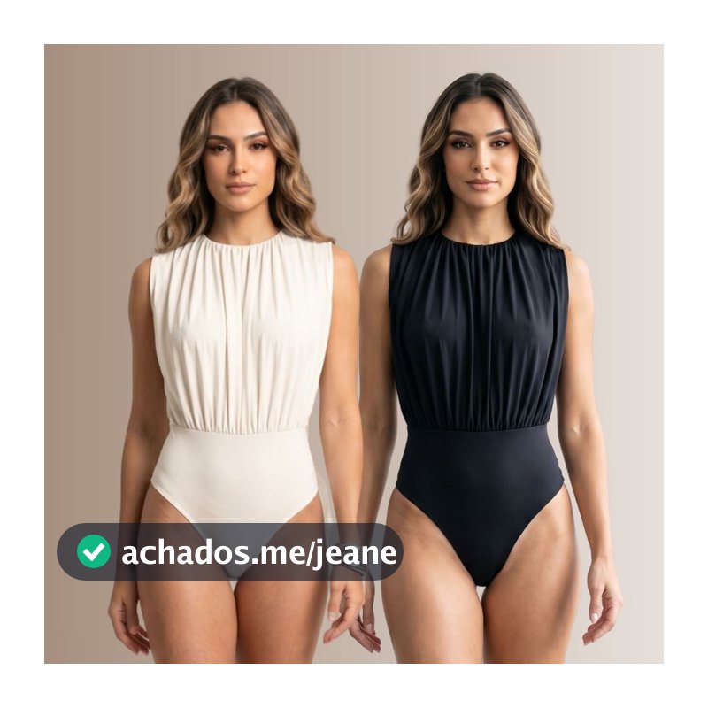 Kit 2 Body Feminino Elegante Festa Causal Poliamida Premium Drapiado Body Dia a Dia Trabalho Forrado3'