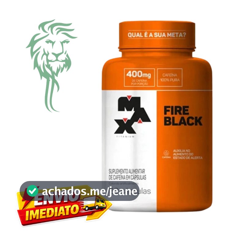 Termogenico Cafeina Fire Black - 60 Cápsulas - Max Titanium