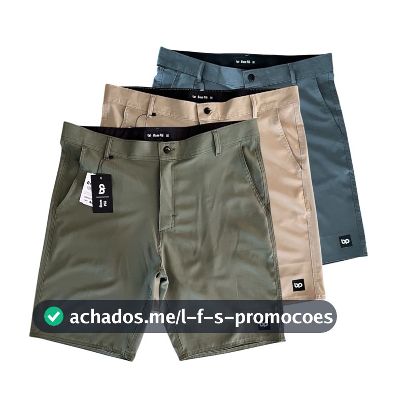 Bermuda masculina social tactel com elastano
