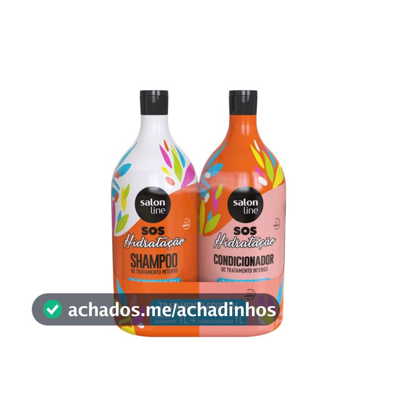 Kit S.O.S Hidratação Óleo de Rícino Shampoo e Condicionador Litrão Salon Line