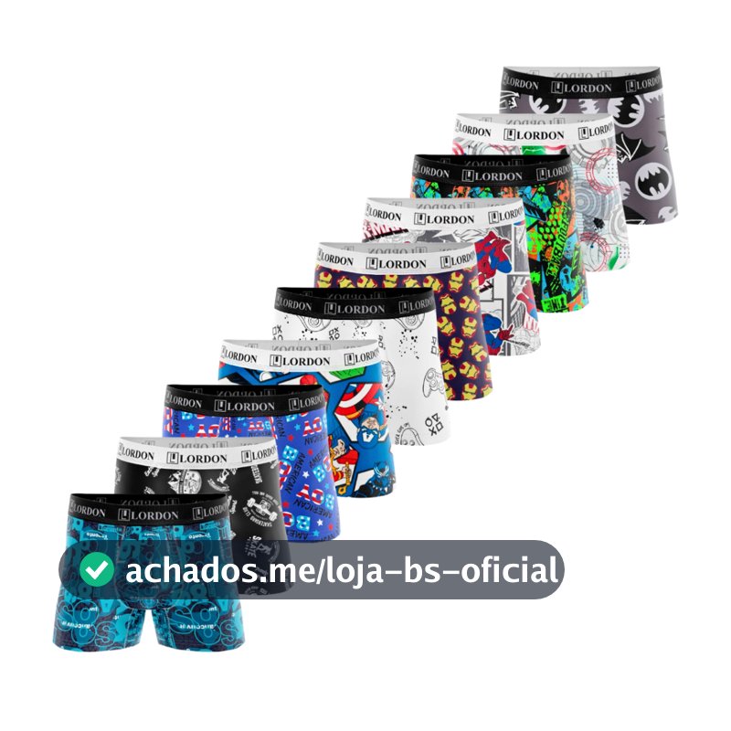Kit 10 Cuecas Boxer Box Infantil Juvenil Menino Estampada