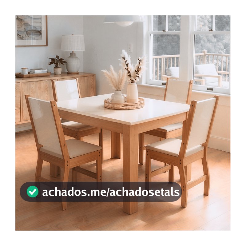Mesa de Jantar MDF 25mm Bellagio Freijó/Off-White Branco Retangular para 4 Lugares Tampo - Blue Moby