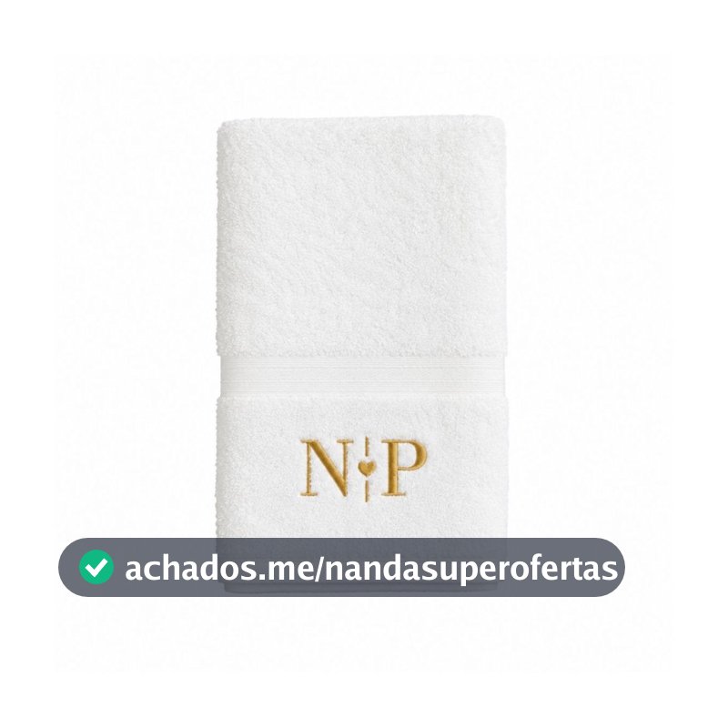 Toalha de Lavabo (mão) em Algodão Egípcio Bordado Personalizado Iniciais Casal Presente