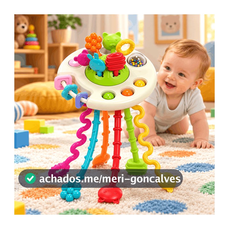 Brinquedos Sensoriais Para Bebês Montessori Mordedor Chocalho Tatil Interativo Polvo