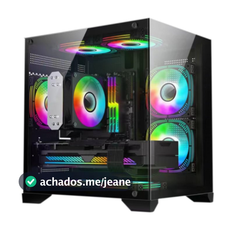 Gabinete Gamer Gb1790 Hayom 4 Fans Rgb Micro-atx Vidro Temp Cor Preto