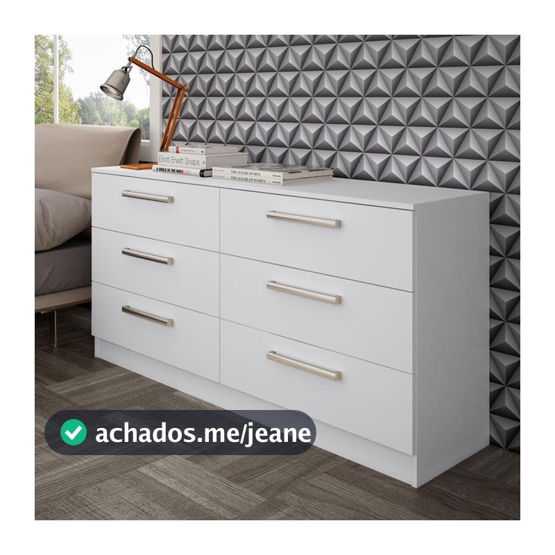 Cômoda Madesa Laura com 6 Gavetas - Branco