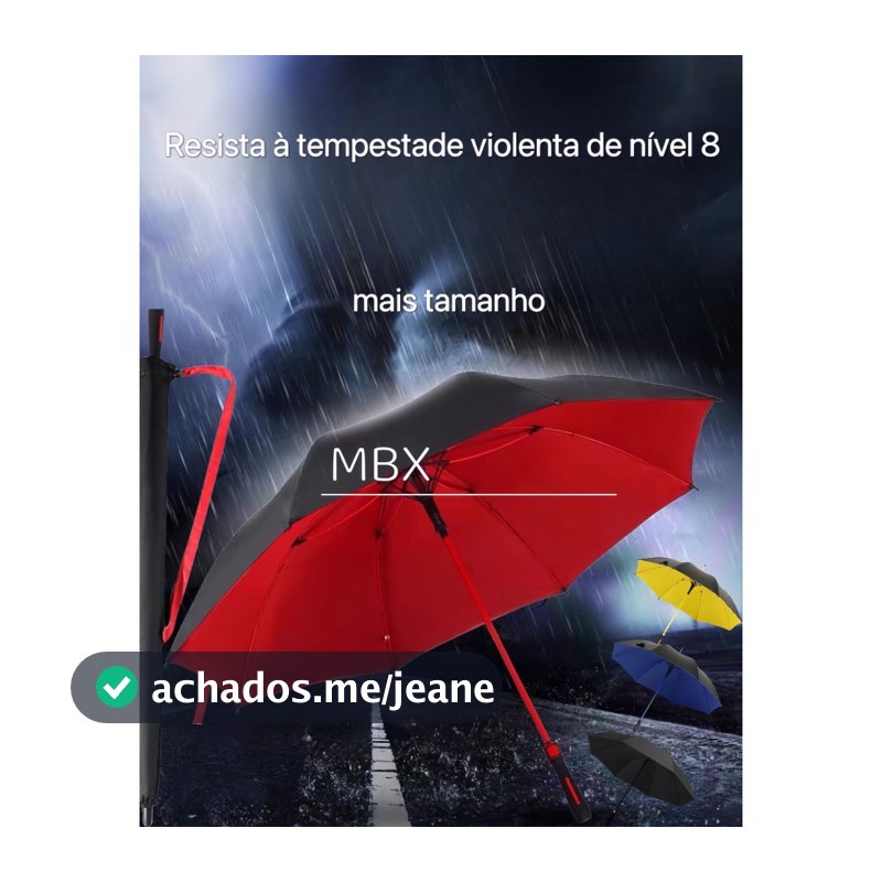 Guarda Chuva Grande Sombrinha Automático  Reforçado Com Fibra De Vidro proteção solar