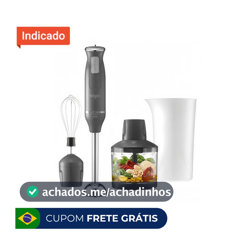 Mixer 3 Em 1 600w Power Inox  Elgin Lunar - Batedor Processador
