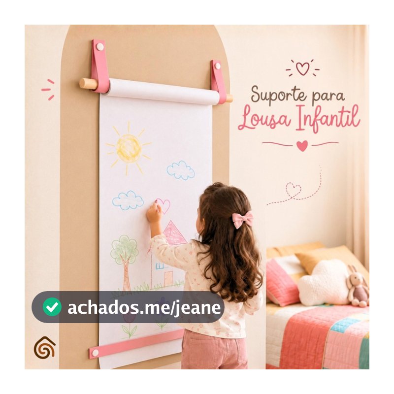 Suporte de Lousa Infantil para Rolo de Papel Desenhar Educativo Montessori | Casa Madêco