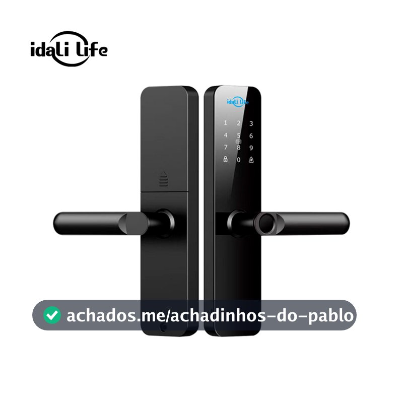 Fechadura Eletrônica Inteligente 6 em 1 IDALI LIFE Biometria, Senha Touch, Senha Temporária, App, Chave e Tag