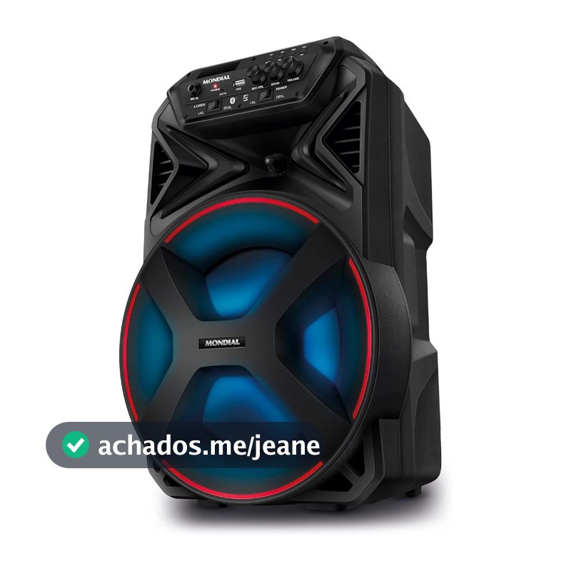 Caixa de Som Amplificada Mondial Connect Party Plus 250W RMS Bluetooth Bivolt CM-250