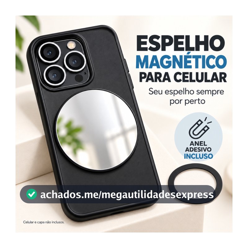 Espelho Magnético Hd para selfies e blog modelo universal para smartphone foto e video