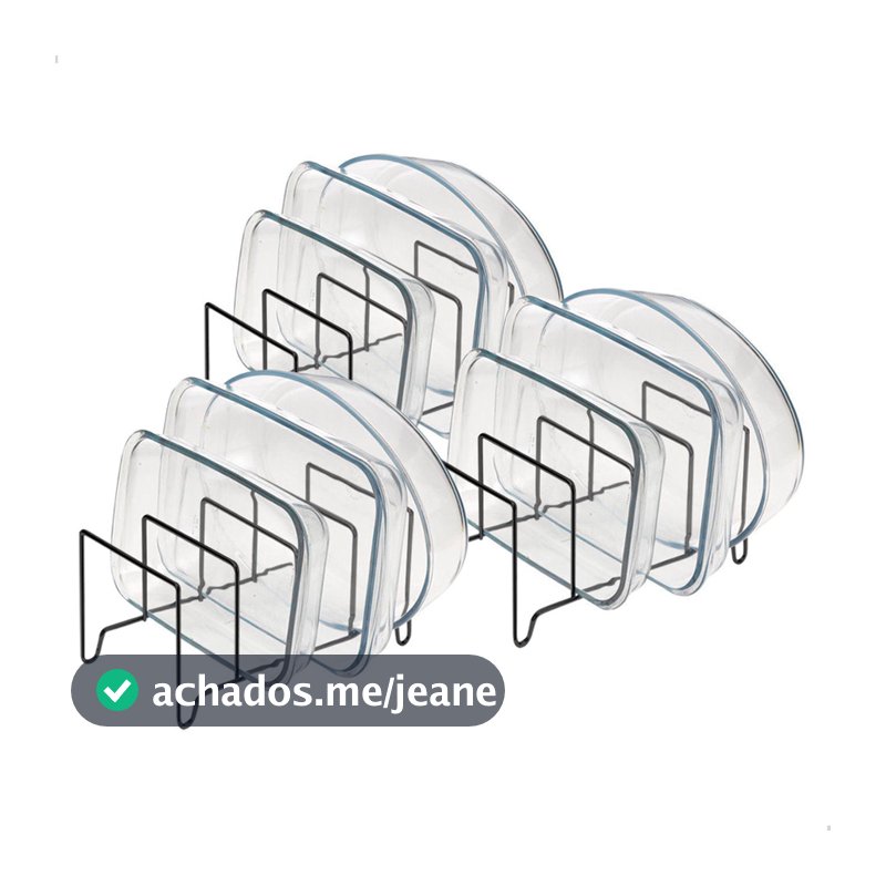 Kit Com 3 Suporte De Tampas e Refratários Preto