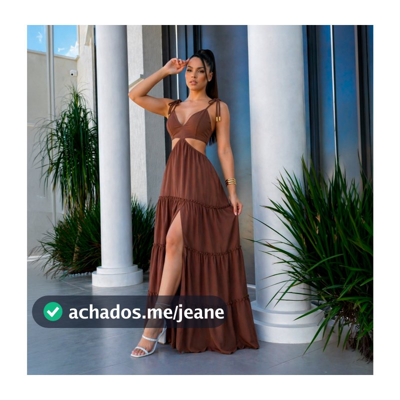 Vestido Feminino Estampado Floral Longo Vazado/ Fenda Verão