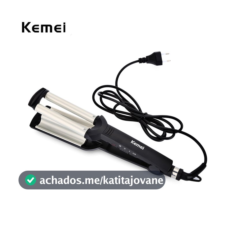 Kemei Professional Wave Hair Styler 3 Barrils Big Curling Iron Modelador De Cabelo Crimpagem Ferro Fofo Salão De Waver