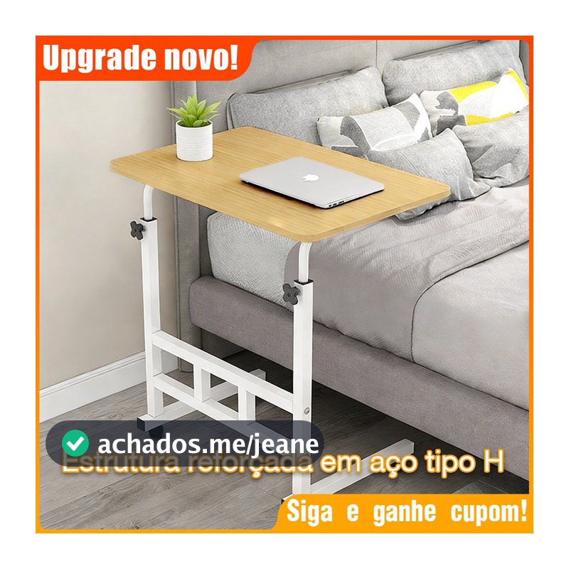Wenshu Mesa Multiuso Portátil para Notebook com Altura Ajustável e Rodinhas  Cama e Sofá  Móvel