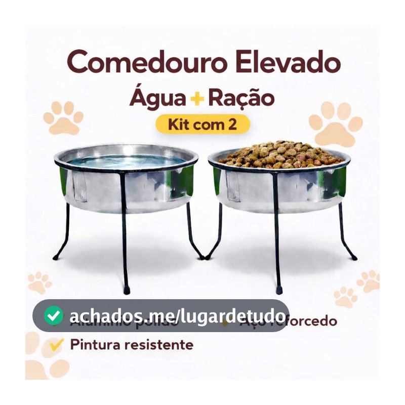 Comedouro e Bebedouro Pote, Vasilha Elevado Para Cachorros e Gatos (2 unid)
