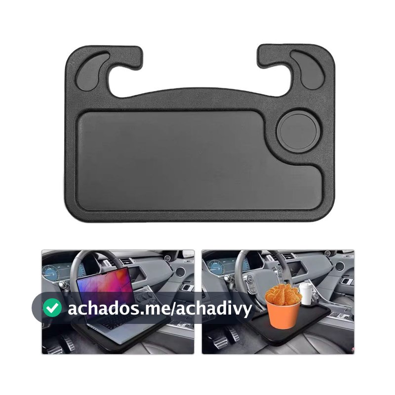 Bandeja Mesa Para Volante Carro Portátil – Suporte Para Laptop, Comida, Escritório Móvel, Motorista De Aplicativo