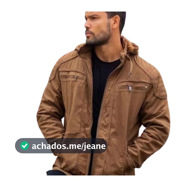 jaqueta masculina de sarja toda forrada por dentro de pelinhos com capuz removível