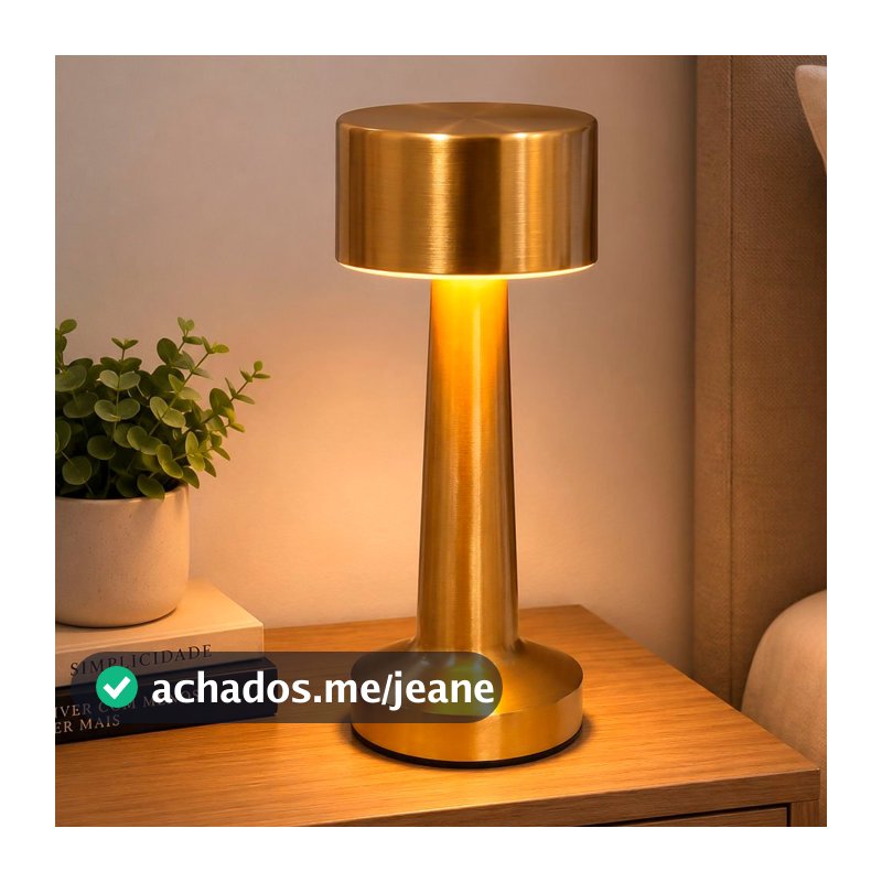 Abajur De Mesa Cogumelo LED Recarregável Luminária Portátil