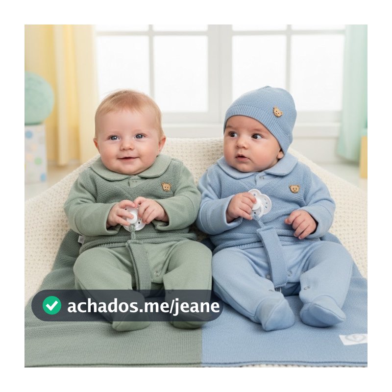 Saída Maternidade Tricô Bebê Menino Luxo Kit 5 Peças Manta Macacão Colete Gorro Porta Chupeta