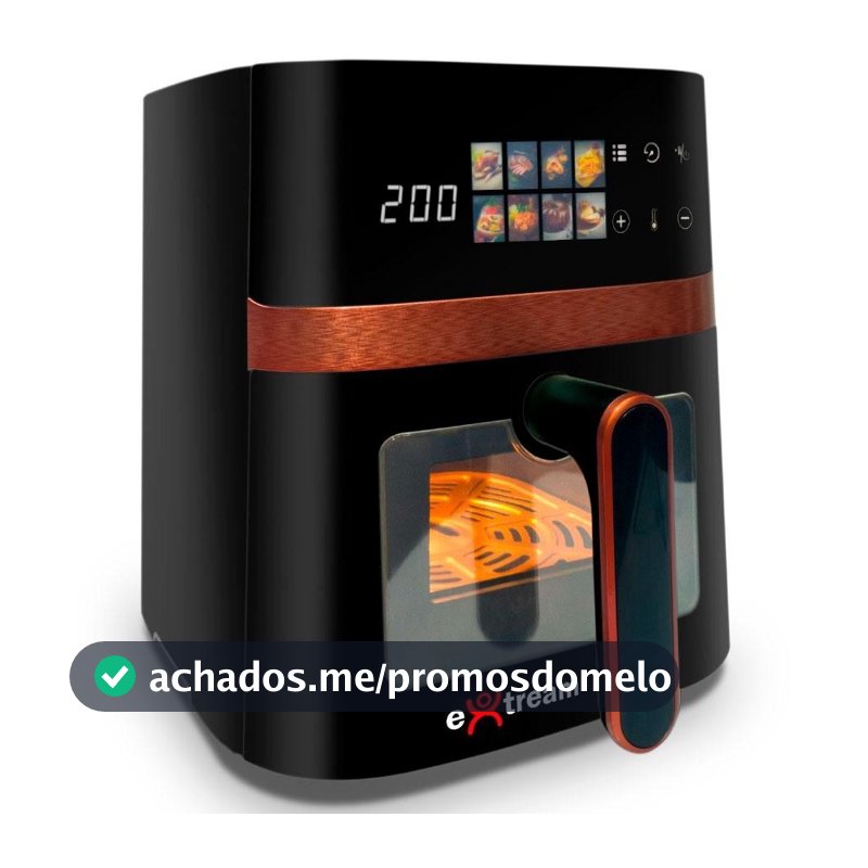 Air Fryer Fritadeira Elétrica Digital Extream 5,5L Preto e Cobre