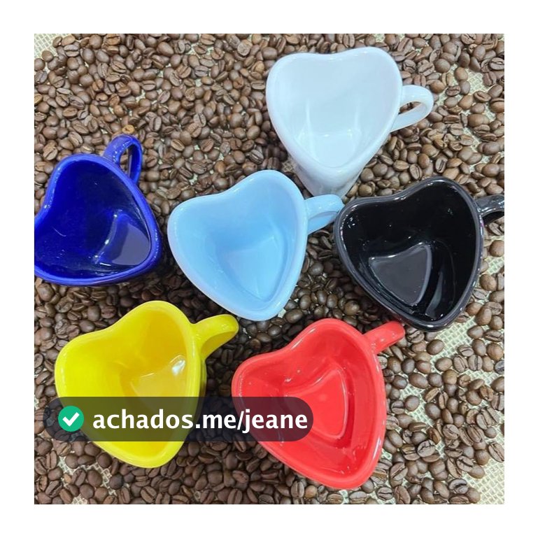 Xícara de Café e Chá com Formato de Coração em Cêramica