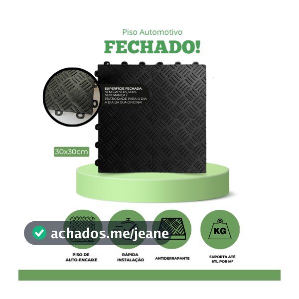 Kit 100 Piso Modular Automotivo Fechado 9m² 30x30 - Direct Borrachas