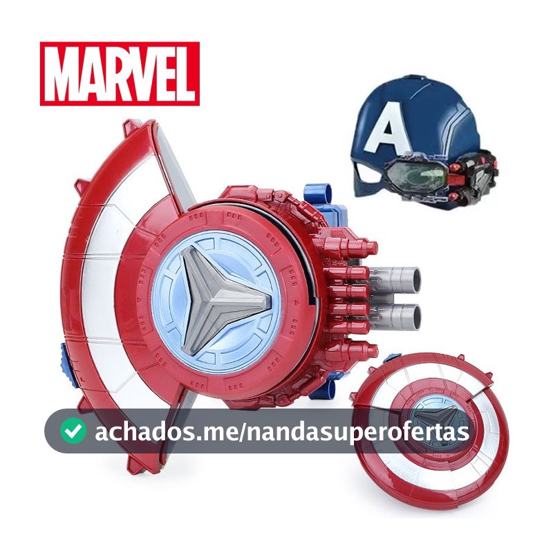 Brinquedo Lançador de Escudo do Capitão com Máscara Iluminada, Conjunto de Brinquedos de Cosplay de Anime