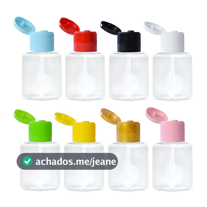 100 Mini Frasco Pet 40ml P/ Álcool Gel/cremes Lembrancinhas