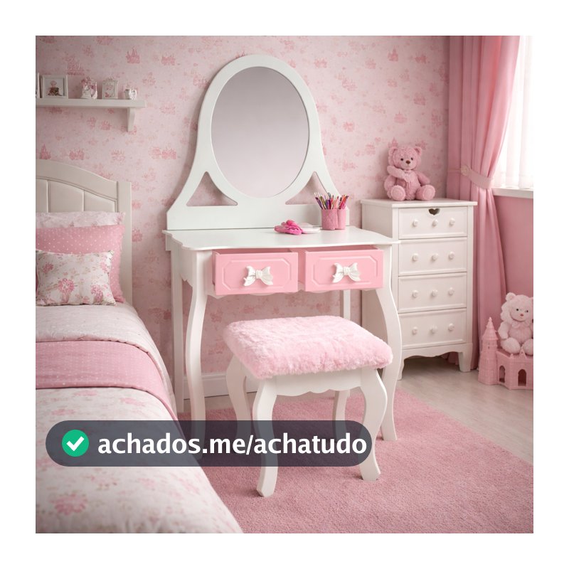 Penteadeira Mdf Infantil Princesa Decoração Quarto Menina