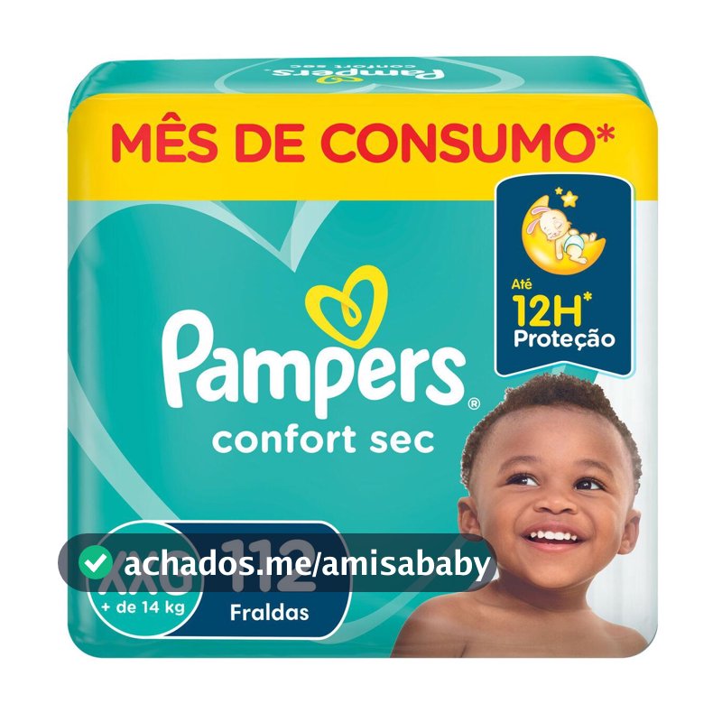 Fralda Pampers Confort Sec Jumbo Plus XXG com 112un