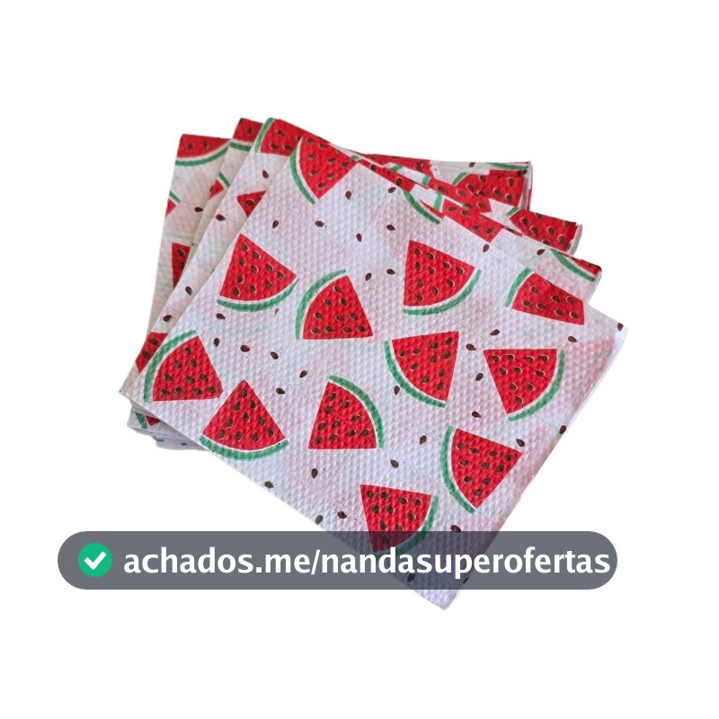 Kit 100 Guardanapos Festa Melancia 20x22cm Decoração Festa Magali Melancia Festa Frutas