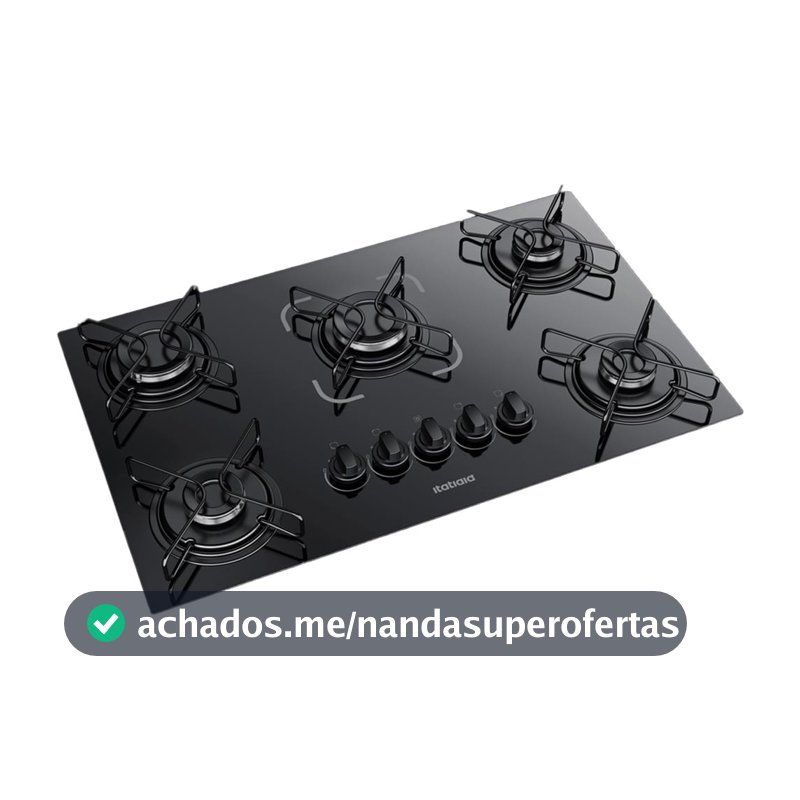 COOKTOP FOGÃO ITATIAIA ESSENCIAL 5 BOCAS BIVOLT PRETO