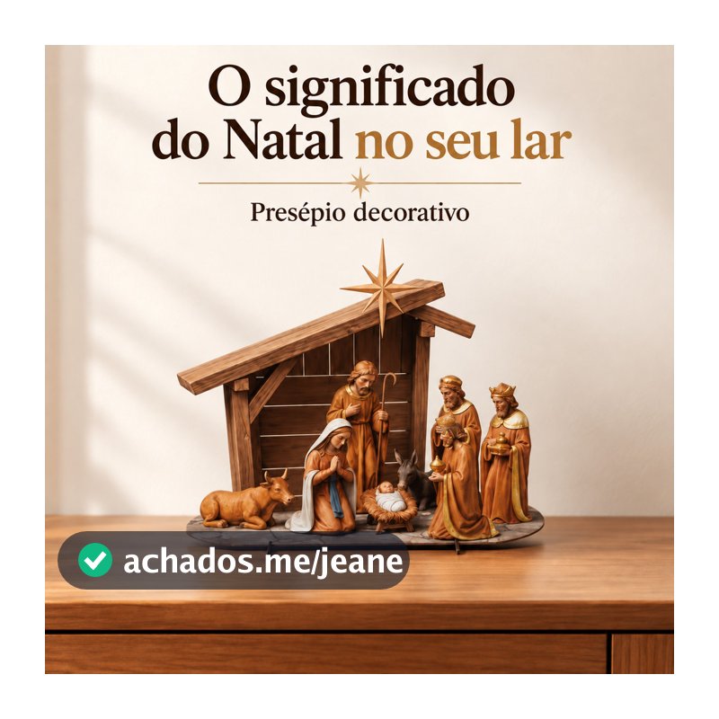 Presépio Natalino em MDF Manjedoura Sagrada Família Enfeite de Natal