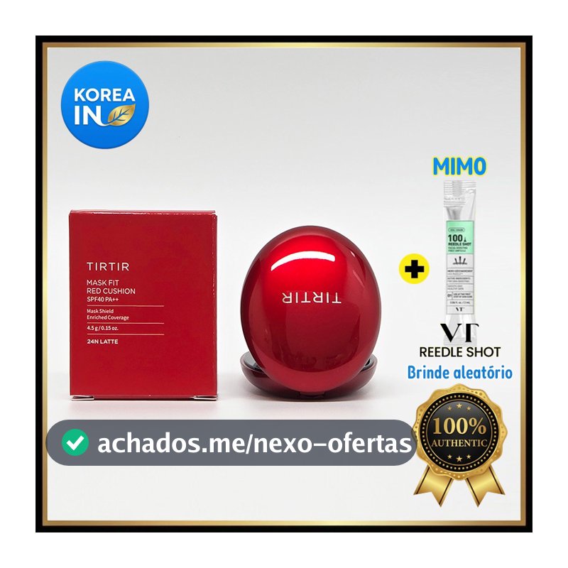 [MINI] TIRTIR Mask Fit Red Cushion Foundation 4.5g/45cores-Base Coreana Alta Cobertura Longa Duração