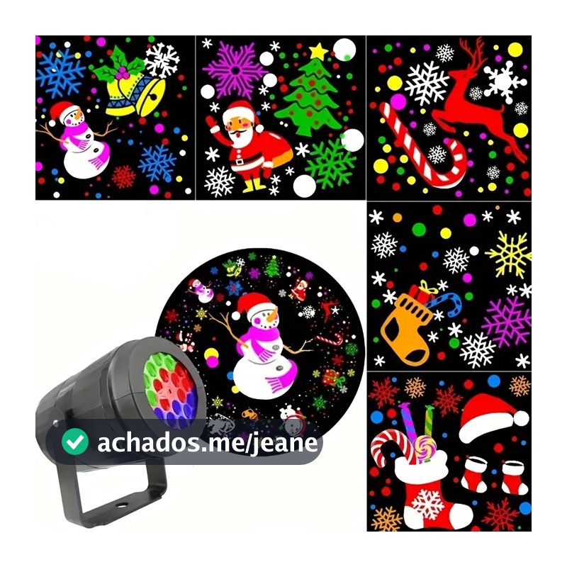 Mini Refletor Led de Natal Projetor 16 Padrões de Laser 110v / 220v Decoração Natalina