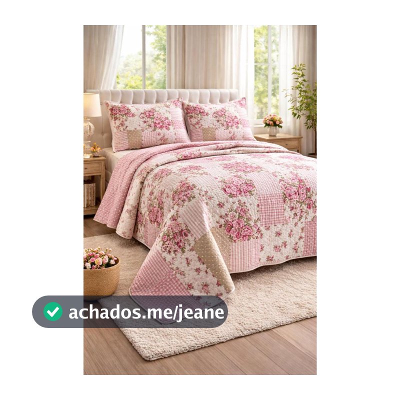 Cobre Leito Casal Padrão Colcha Casal 2,40m x 2,20m Tecido Premium 3 Peças Matelado Ultrassonico