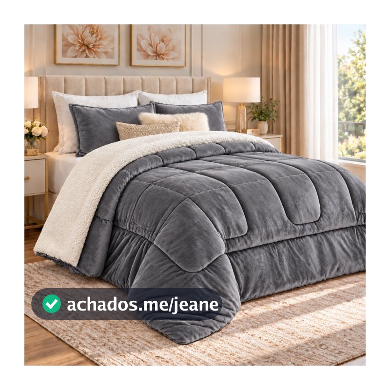 Coberdrom Edredom Sherpa Queen Casal - 2.40x2.20 - Macio e Elegante
