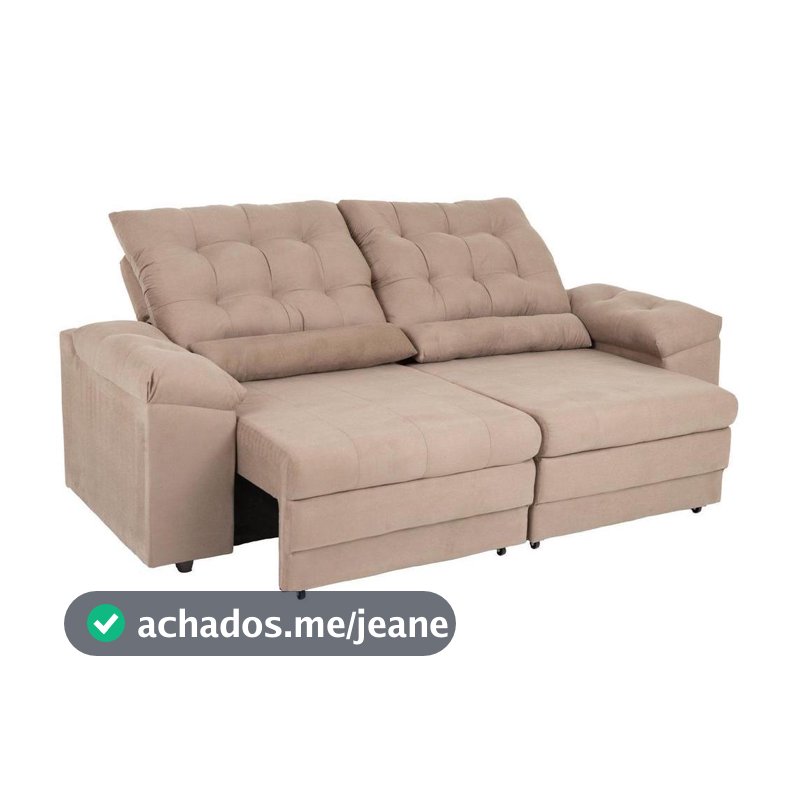 Sofá 3 Lugares Retrátil Reclinável Suede Phormatta Colômbia SMP