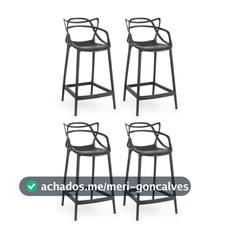 Kit 4 Banquetas Média Allegra 66cm Design Cozinha/Bancada