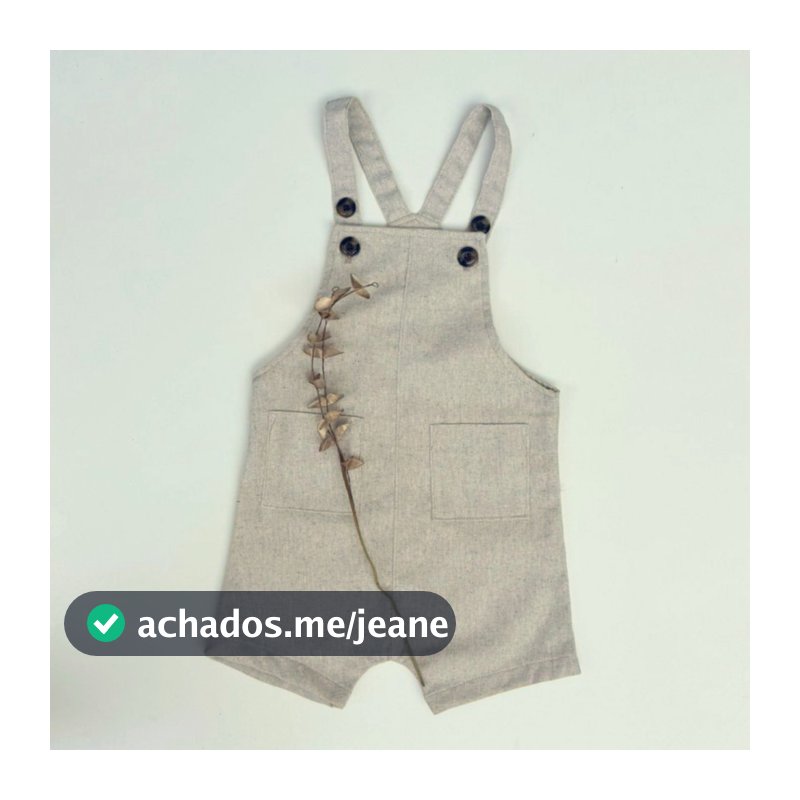 Romper de Linho Mêsversário Bebê Menino Ensaio de Fotos Clássico Atemporal