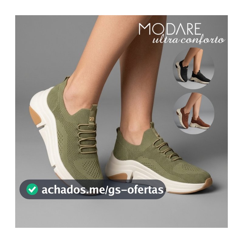 Tênis Feminino Modare Ultraconforto Slip On Sem Cadarço Calce Fácil Leve Passeio