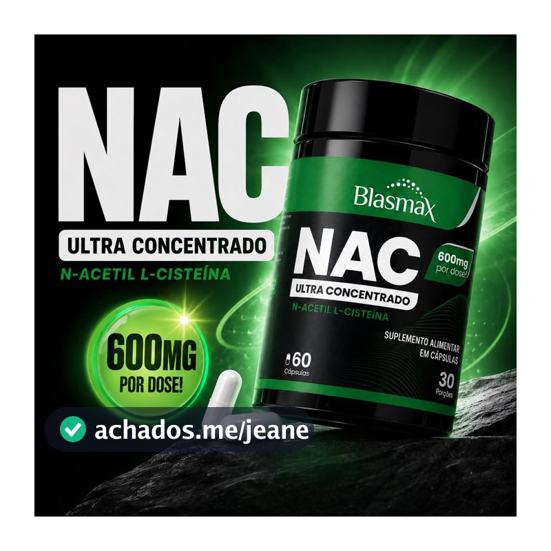 NAC 600mg N-Acetil L-Cisteína | Suplemento Alimentar - 60 Cápsulas - Blasmax